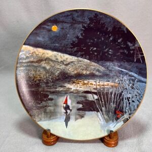 Rien Poortvliet First Skater Plate Four Winter Gnomes Four Seasons Porcelain